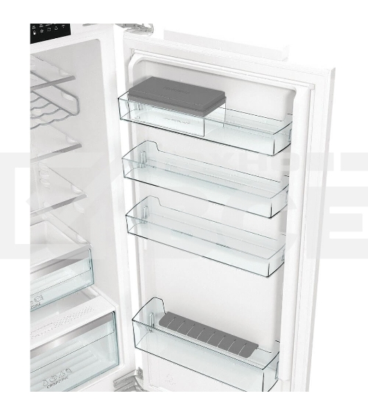 Встраиваемый холодильник Gorenje NRKI519E82WF, 193 см, электронное управление, цифровой дисплей, Wi-Fi, NoFrost Dual, Multiflow 360, контейнер CrispZone с контролем влажности, функция ConvertActive, AdaptTech, MultiAdjust, жесткое крепление, инверторный компрессор, уровень шума 35 дБ