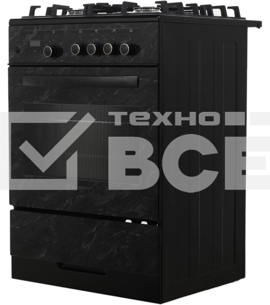 Плита газовая Gefest ПГ 6500-03 0053 черный, конфорок 4 шт, духовка 52 л, 60 см x 85 см x 60 см