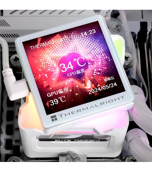 Система жидкостного охлаждения Thermalright Elite Vision 360 (360mm, LED, White, ARGB/Fans: 3x120mm, 69CFM, 27dBA, 2150RPM/Pump height 63mm, Rad thickness 27mm/S: 1700, 1200, 1851, 115X, 2011, 2066, AM5, AM4)