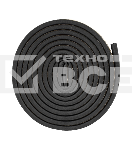 Уплотнитель резиновый Сибртех 6 м, профиль 'D', черный