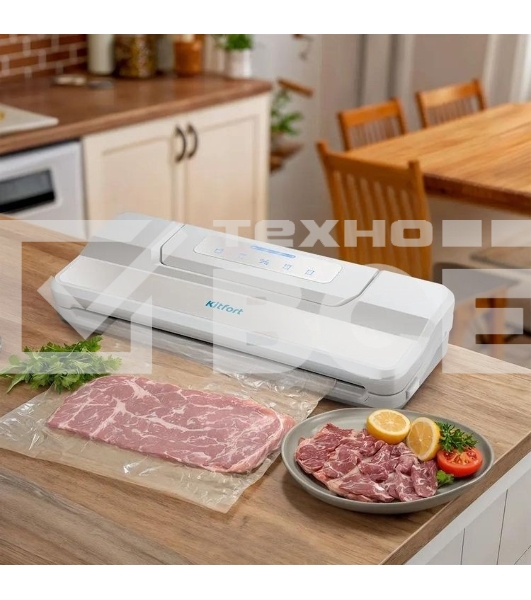 Вакуумный упаковщик Kitfort КТ-1559 ручной 70Вт 0.6Бар шир.пак.:30см серебристый