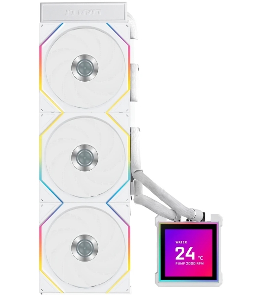Система водяного охлаждения Lian-Li HydroShift II LCD-S 360TL ARGB Soc-AM5/AM4/1700/1851 белый 4-pin 33dB Al+Cu LCD Ret (G89.GHS2LCDS36TW.R0)
