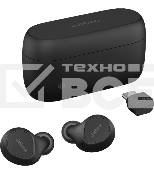 Наушники с микрофоном Jabra Evolve 2 Buds черный внутриканальные BT в ушной раковине