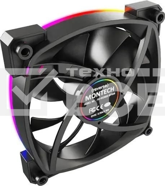 Вентилятор для корпуса Montech RX120 Reverse ARGb 120х120x25 черный 4-pin 27дБ (RX120 PWM BLACK) Ret
