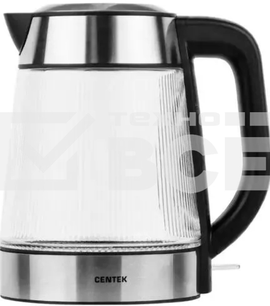 Чайник Centek CT-0013 стекло, 2200 Вт, 1.8 л, серебристый