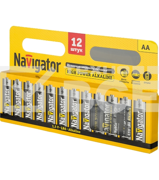Элемент питания алкалиновый Navigator AA/LR6 94 782 NBT-NE-LR6-BP12 (блист.12шт)