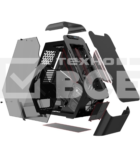 Компьютерный корпус JONSBO TR03-G Black без БП, боковая панель из закаленного стекла, mini-ITX, micro-ATX, ATX, черный