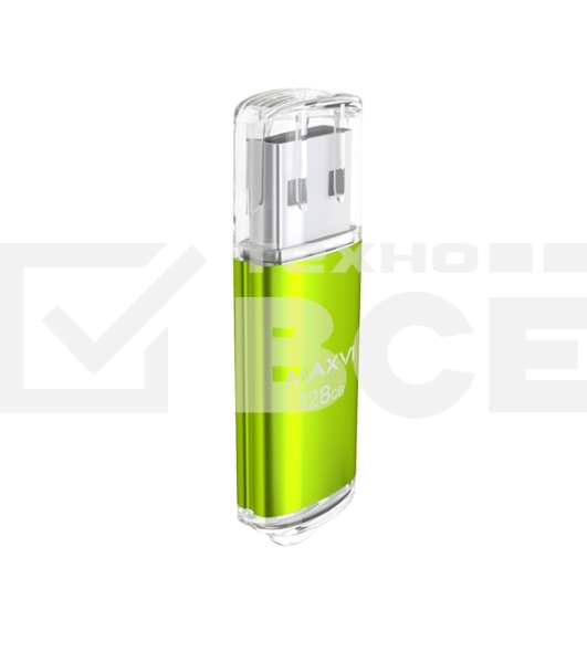 Флешка USB Maxvi MP green (FD128GbUSB20C10MP), 128Gb, USB 2.0, R/W 15/5, зеленый