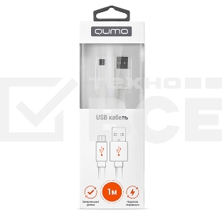 Кабель Cable Qumo mUSB 1м плоск белый (R-UmU-1,5W) (20516)