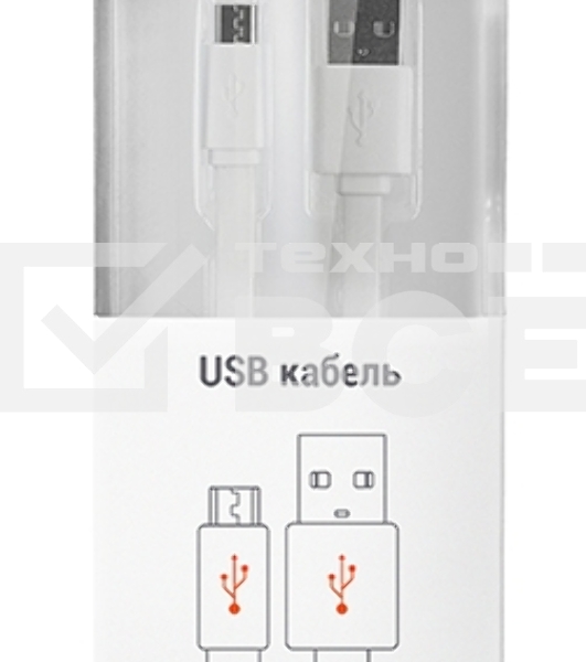 Кабель Cable Qumo mUSB 1м плоск белый (R-UmU-1,5W) (20516)