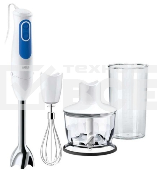 Блендер погружной Braun MQ 3035 WH Sauce 700Вт белый/синий