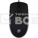 Мышь проводная Oklick 100M черный, 1600 dpi, USB, кнопки - 4, фото 1