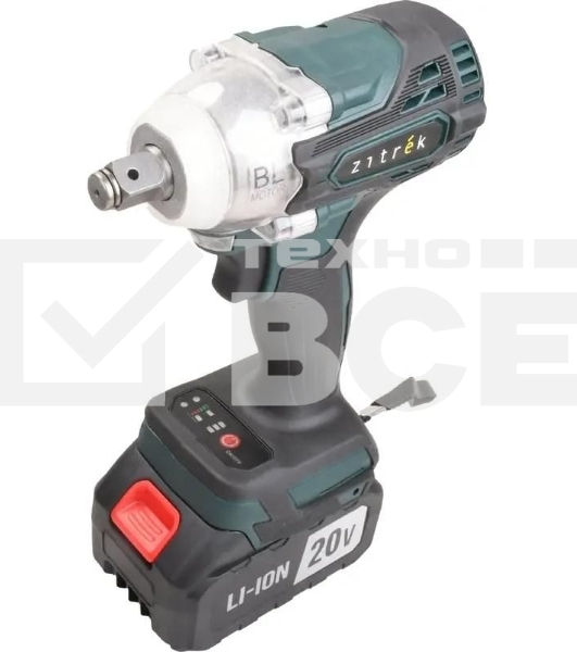 Гайковерт Zitrek Crusher 20 зеленый/черный аккум. патрон:квад.1/2