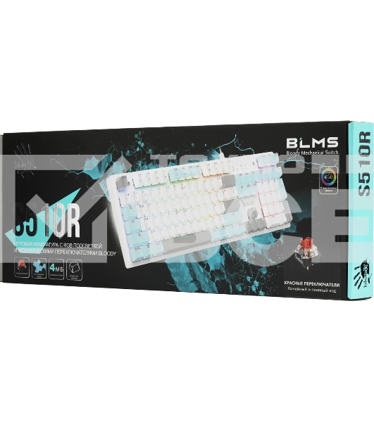 Клавиатура A4Tech Bloody S510R проводная, USB, белый