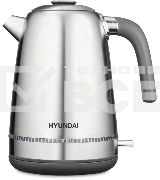Чайник электрический Hyundai HYK-S5806 1.7 л, 2200 Вт, серебристый матовый/черный