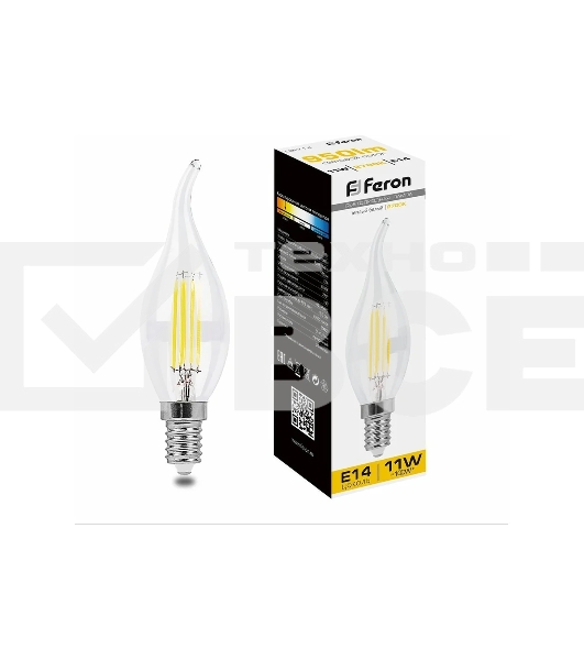 Лампа светодиодная FERON LB-714 (38010) 11W 230V E14 2700K прозрачная