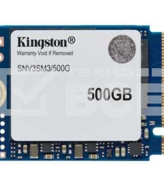 Накопитель SSD Kingston NV3, 500Gb, M.2(22x30мм), NVMe, PCIe 4.0 x4, 3D TLC, R/W 5000/3000Mb/s, TbW 160, DWPD 0.2 (60 мес)