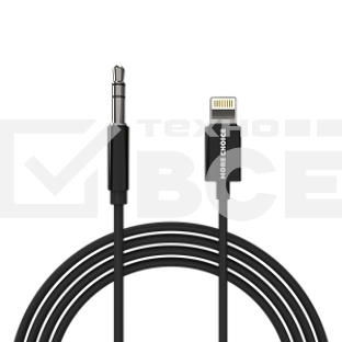Кабель аудио MORE CHOICE (4610196409837) UK28i AUX 3.5мм Lightning 8-pin 1м, черный