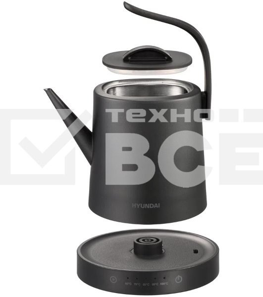 Чайник электрический Hyundai HYK-S5503 1л. 1200Вт титан/титановый корпус: металл