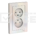Розетка 2-м AtlasDesign без заземл. 16А в сборе жемчуг SchE ATN000420, фото 1