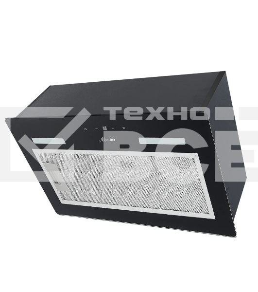 Встраиваемая вытяжка Monsher MASSY 60 Noir, 52 см, сенсорное управление, 3 скорости, 650 м3/ч, LED освещение, таймер, черный