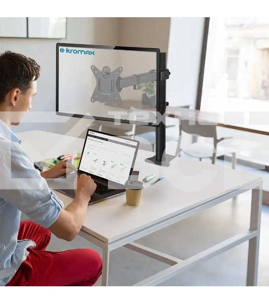 Кронштейн для монитора Kromax CASPER-506 черный 4 шт/уп. 10'-34', max 10 кг, 5 ст св., нак. ±80°, пов. 180°, max VESA 100x100 мм.