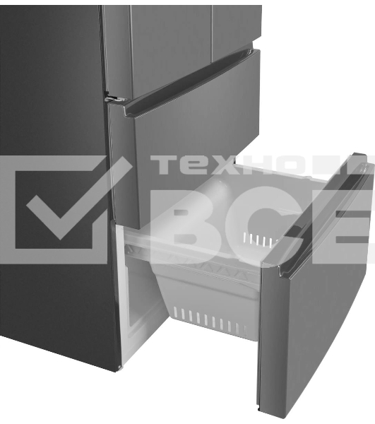 Холодильник Maunfeld MFF180NFSE01 нержавеющая сталь трехкамерный 224/113л морозилка снизу, No Frost