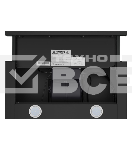 Вытяжка встраиваемая Maunfeld VS Fast 60 черный, 60 см, 850 куб. м/ч, 47 дБ