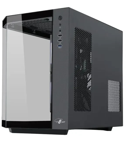 Корпус mATX Eurocase M2771 black, без БП, закаленное стекло 2 стороны