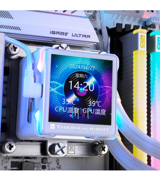 Система жидкостного охлаждения Thermalright Elite Vision 360 (360mm, LED, White, ARGB/Fans: 3x120mm, 69CFM, 27dBA, 2150RPM/Pump height 63mm, Rad thickness 27mm/S: 1700, 1200, 1851, 115X, 2011, 2066, AM5, AM4)