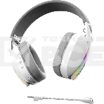 Гарнитура MARVO HG9086W Pulz 70W белый, беспроводная + проводная, радиоканал, до 10 ч, съёмный микрофон, подсветка, совместимость с PS5, Xbox, фото5