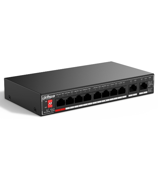 Коммутатор Dahua DH-SG1010P, 10×1 Гбит/с, неуправляемый