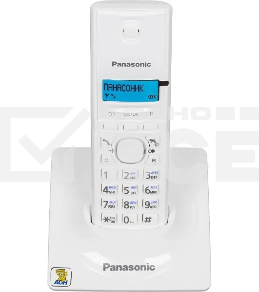 Телефон беспроводной (DECT) Panasonic KX-TG1711RUW (белый) {АОН, Caller ID,12 мелодий звонка,подсветка дисплея,поиск трубки}