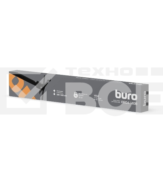 Кронштейн для проектора Buro PR04-140B черный макс.15кг потолочный поворот и наклон