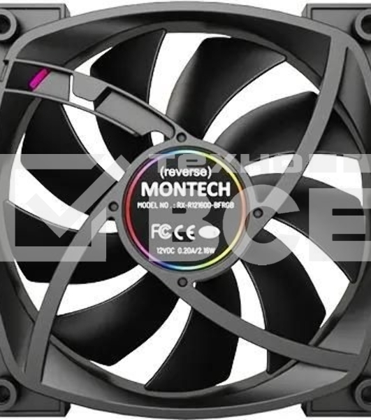 Вентилятор для корпуса Montech RX120 Reverse ARGb 120х120x25 черный 4-pin 27дБ (RX120 PWM BLACK) Ret