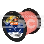 Леска Duoline D 2,4 мм L 400 м (скрученный квадрат, двухцветная, красная жила) 240-400-6, фото2