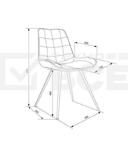 Стул для дома Бюрократ CH-K2_4 комплект 4 шт св. серый Holland 09 металл черный на ножках (CH-K2_1/HL09_4)