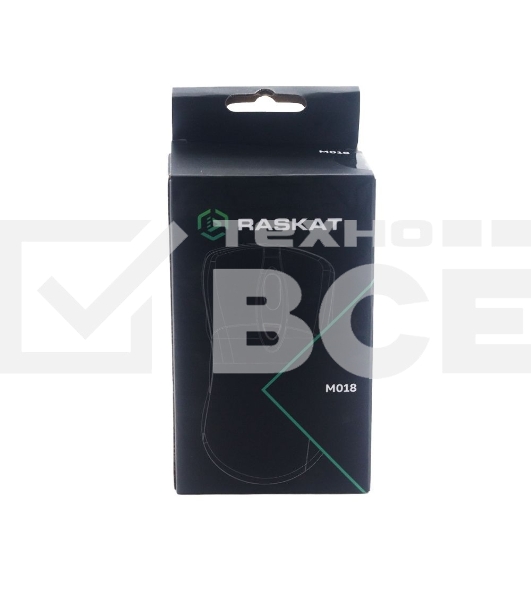 Мышь проводная Raskat M018 черный, 3200 dpi, USB, кнопки - 6