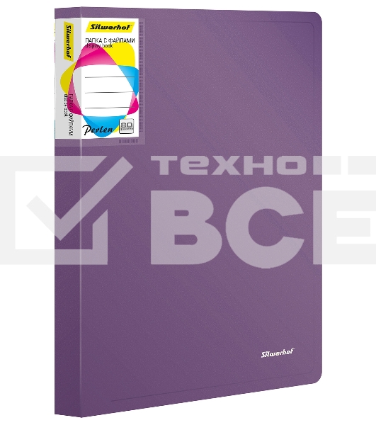 Папка с 80 прозрачными вкладками Silwerhof Perlen 292981-73 A4 1мм, карман сиреневый металлик