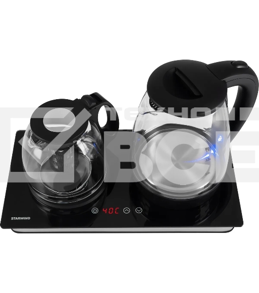 Чайник электрический Starwind SKG4044 1.8л. 1800Вт черный/серебристый корпус: стекло