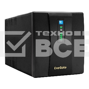 Источник бесперебойного питания ExeGate EP285490RUS SpecialPro UNB-1200.LED.AVR.EURO.RJ.USB 1200VA/750W, LED, AVR, 4 евророзетки, RJ45/11, USB, черный