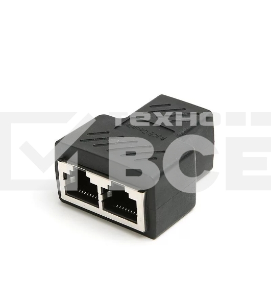 Переходник-разветвитель VCOM RJ-45 8P8C (F)<-->2 x 8P8C (F),FTP, ABS пластик, кат. 5eVCOM <CT252S>
