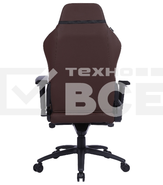 Кресло игровое Cactus CS-CHR-0112BR коричневый, сиденье коричневый, эко.кожа, с подголов. крестовина металл, пластик черный