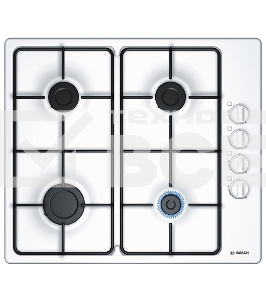 Газовая варочная поверхность Bosch PBP6C2B82O белый