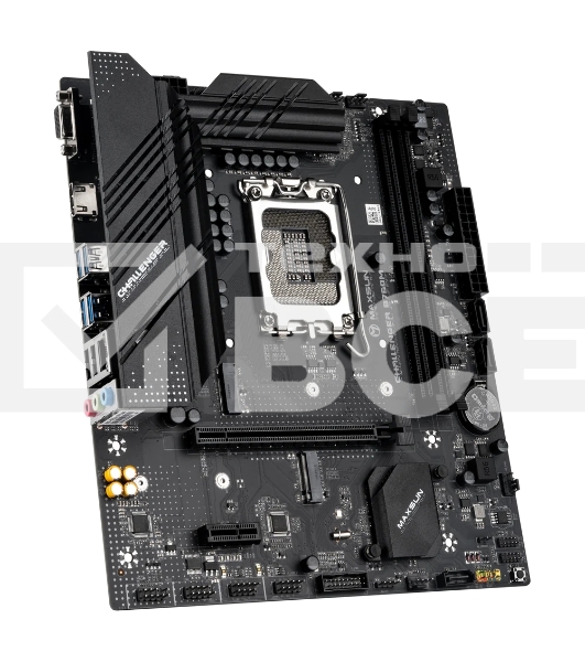 Материнская плата Maxsun Challenger B760M, LGA 1700, Intel B760, 2xDDR4, 3xSATA, 2xM.2, 1xPCIe 4.0 x16, 1xPCIe 3.0 x1, 1xHDMI, 1xVGA, 1x 1Gb LAN, 4xUSB-A 3.2 Gen 1, 2xUSB-A 2.0, 5.1, M-ATX