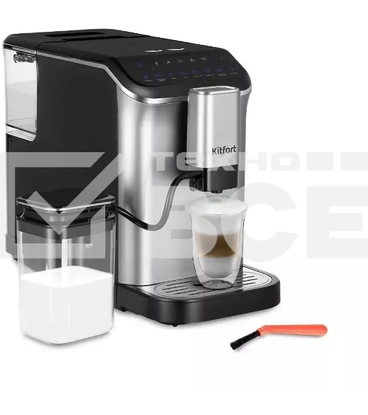 Кофемашина Kitfort КТ-7166 1350Вт черный/нержавеющая сталь