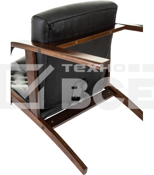 Кресло офисное Бюрократ T-9928WALNUT-CF черный, кожа, на ножках, дерево