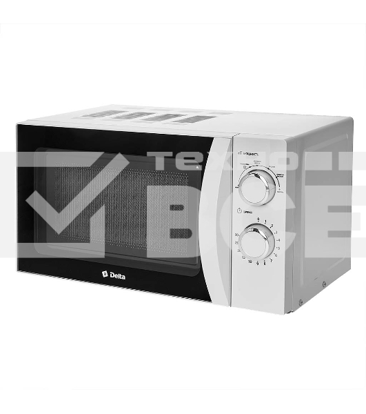 Микроволновая печь DELTA DL-88L20 белый, 20 л, 700 Вт, переключатели - поворотный механизм