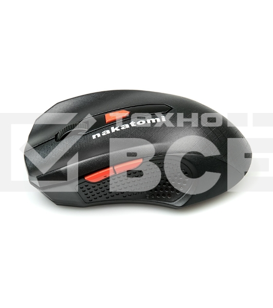 Мышь беспроводная Nakatomi MRON-07U черный, 1600 dpi, радиоканал, USB, кнопки - 5