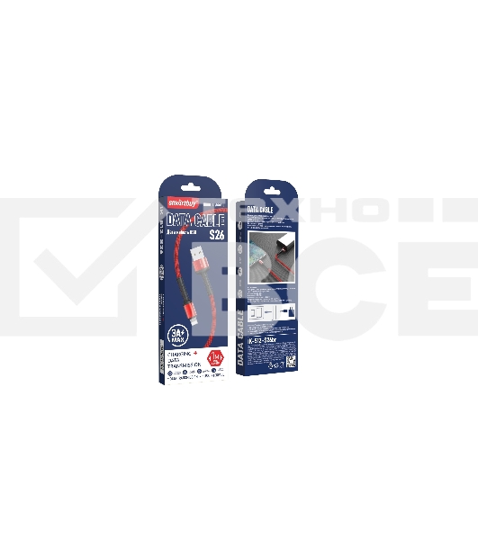 Кабель Smartbuy (iK-512-S26r) S26 Lightning красн., 3 А,PD,нейл.,1 м
